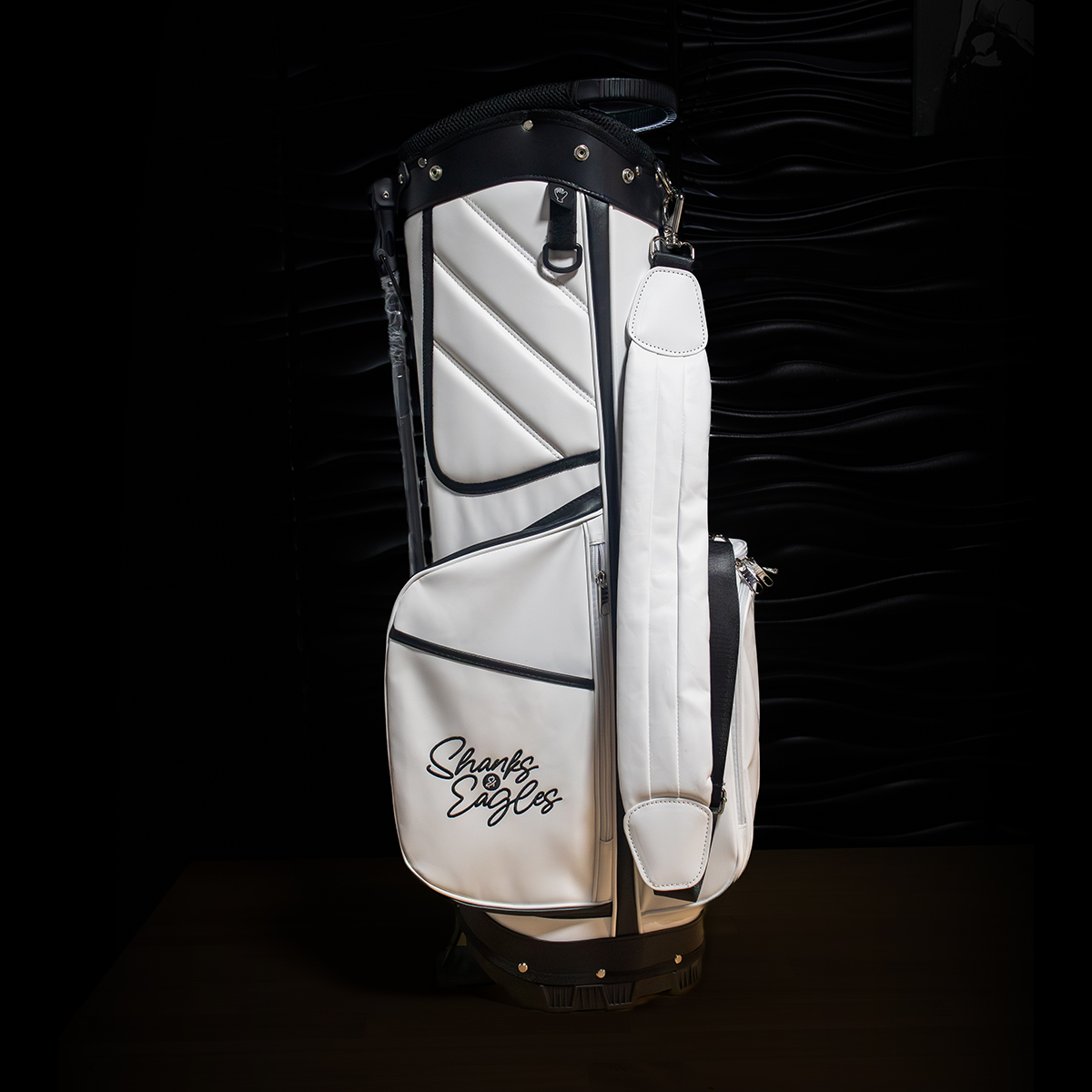 S&E Microfiber Leather 5 Way Waterproof Golf Bag - Magnolia's White - Image 4