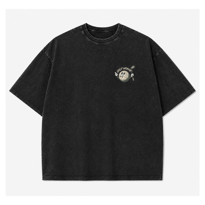 "Golf Whore" Oversized Vintage Tee - Black