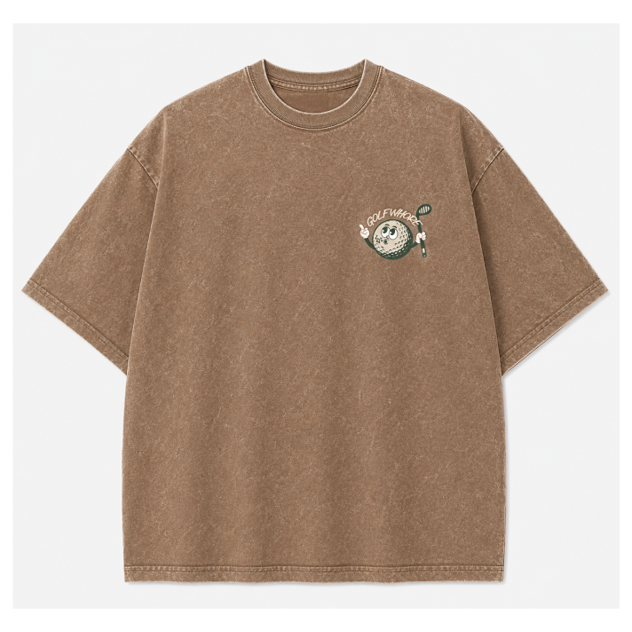 "Golf Whore" Oversized Vintage Tee - Brown