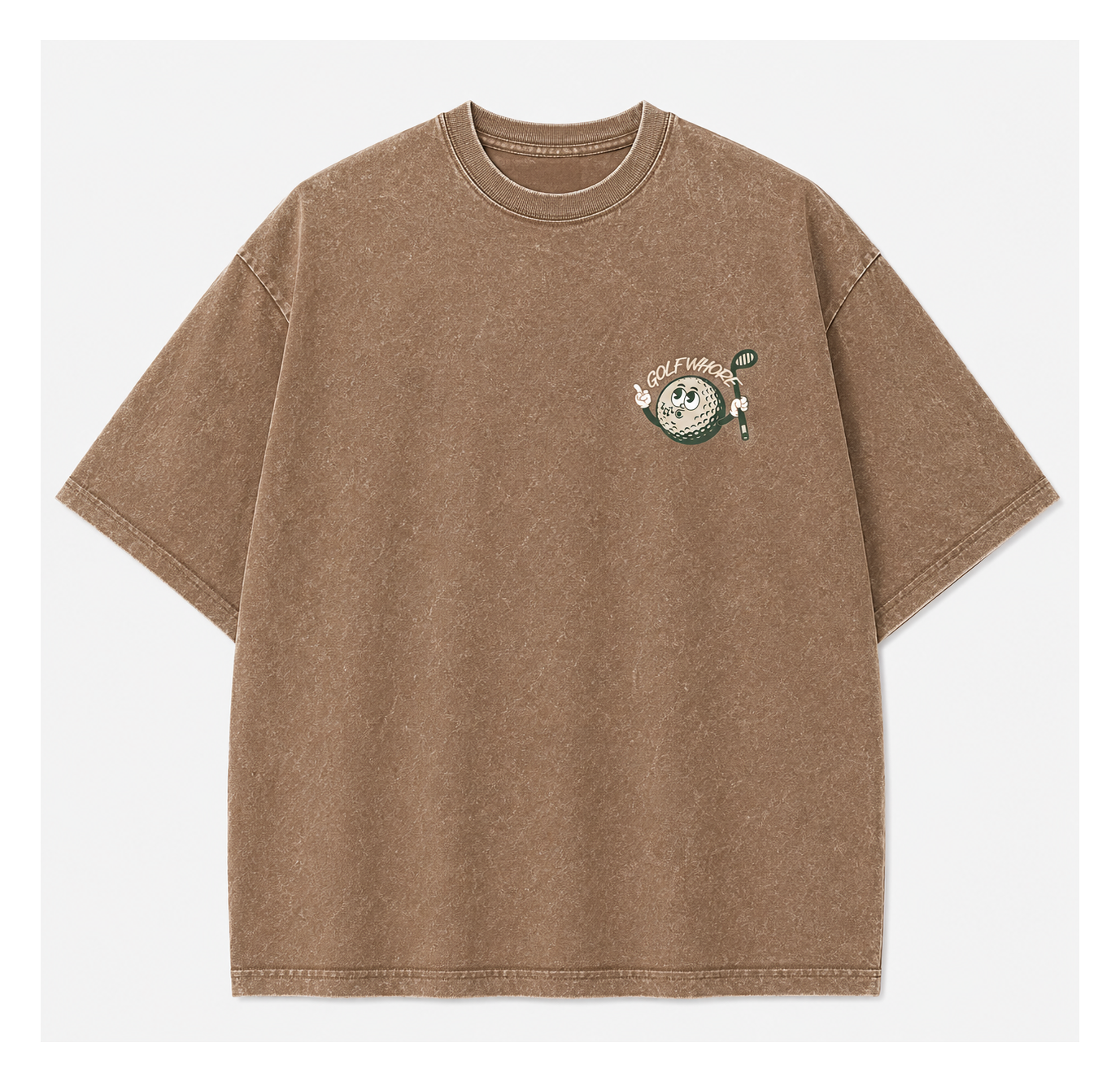 "Golf Whore" Oversized Vintage Tee - Brown