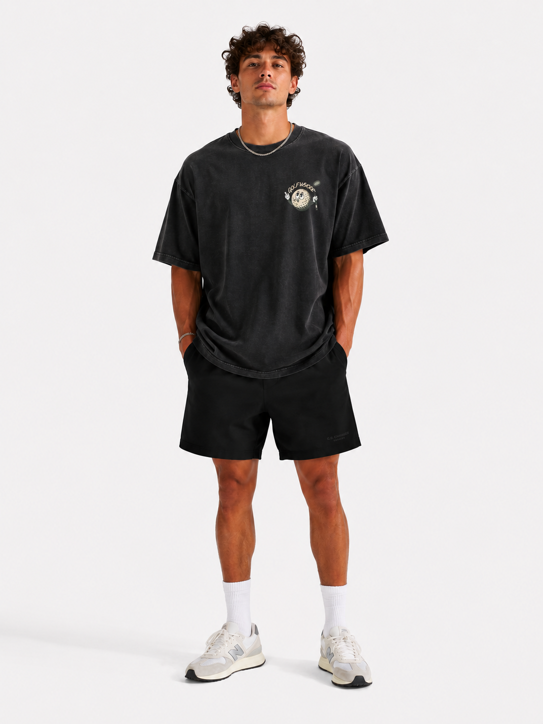 "Golf Whore" Oversized Vintage Tee - Black - Image 2