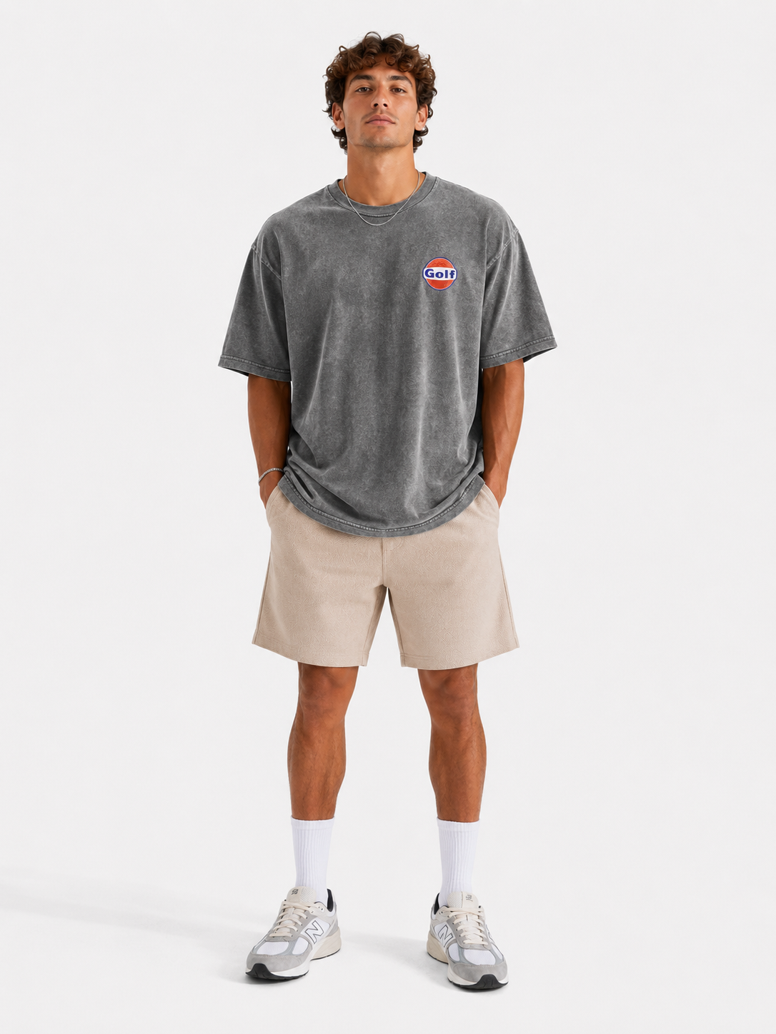 "Golf Gasoline" Oversized Vintage Tee - Grey - Image 2