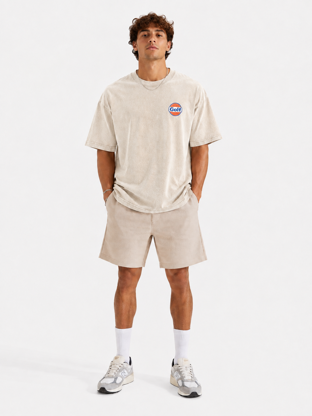 "Golf Gasoline" Oversized Vintage Tee - Sand - Image 2