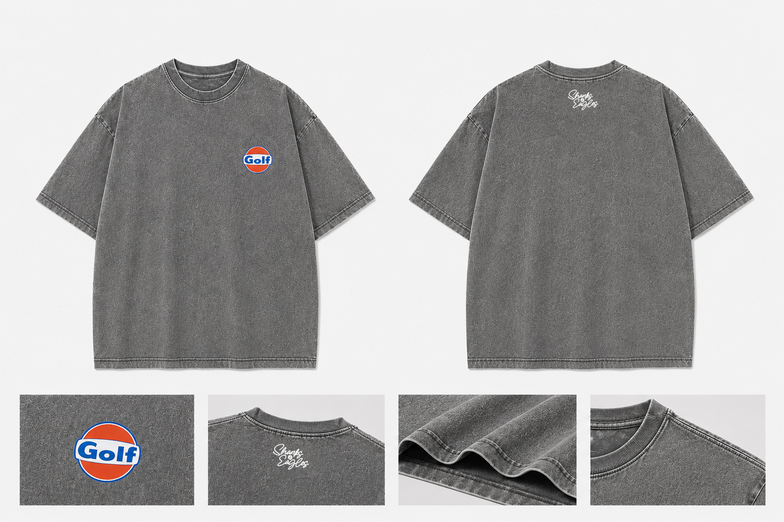 "Golf Gasoline" Oversized Vintage Tee - Grey - Image 3
